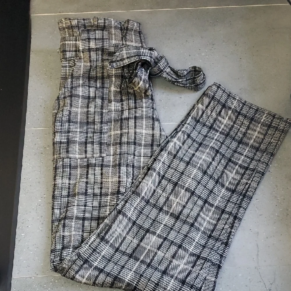 Leighton Black and White Plaid Pants